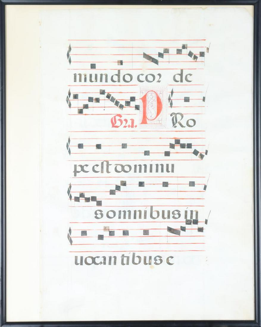 Antiphony of Medieval Gregorian Chant Manuscript (1 of 4)