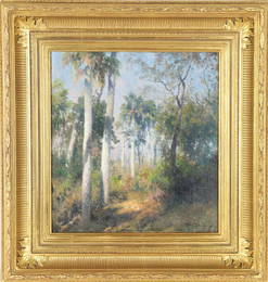 Hermann Herzog (1832-1932), O/C, Florida Palms