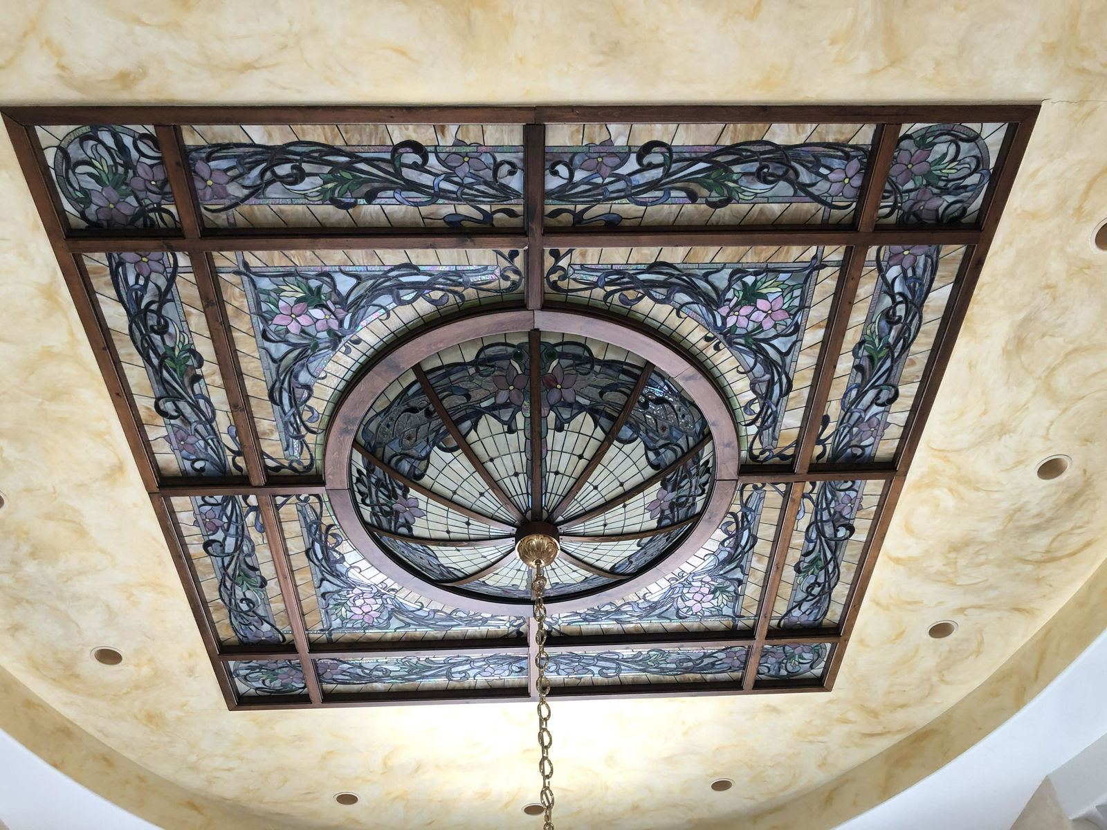 Magnificent Stained Glass Skylight & Ceiling Mount (1 of 2)