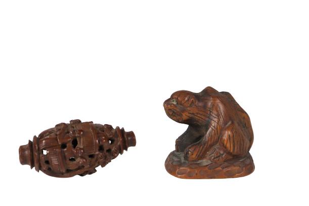 (2) Japanese Small Wood Carvings (1 of 3)