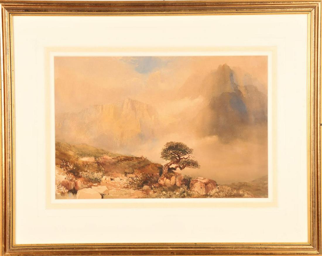 Western Landscape Mountains & Tree, Watercolor (1 of 4)