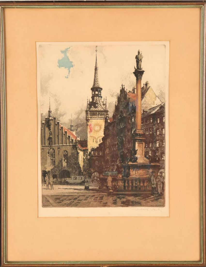 Rudolf Veit (1892-1979) German, Colored Etching (1 of 4)