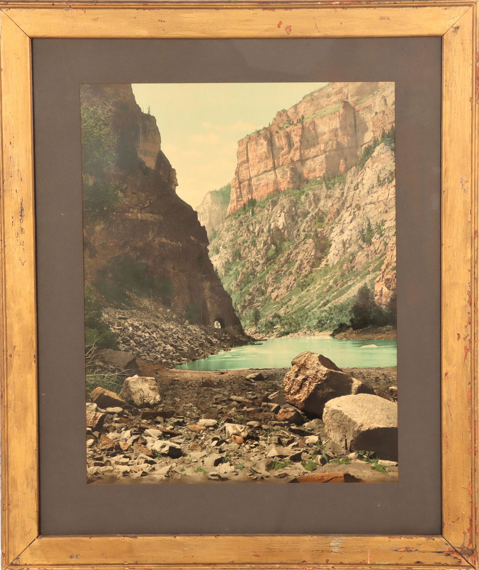 Chromolithograph of a Photo-William Henry Jackson: Chromolithograph by a photo that William Henry Jackson took of the Grand River Canyon. Overall size: 29 3/4 x 25 in. Sight size: 20 3/4 x 16 1/4 in.