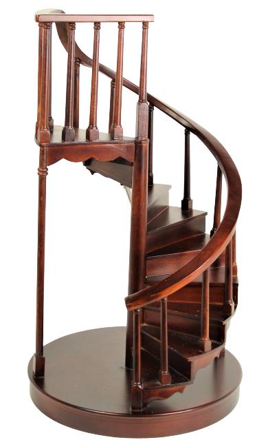 Mahogany Architectural Model of Spiral Staircase (1 of 8)