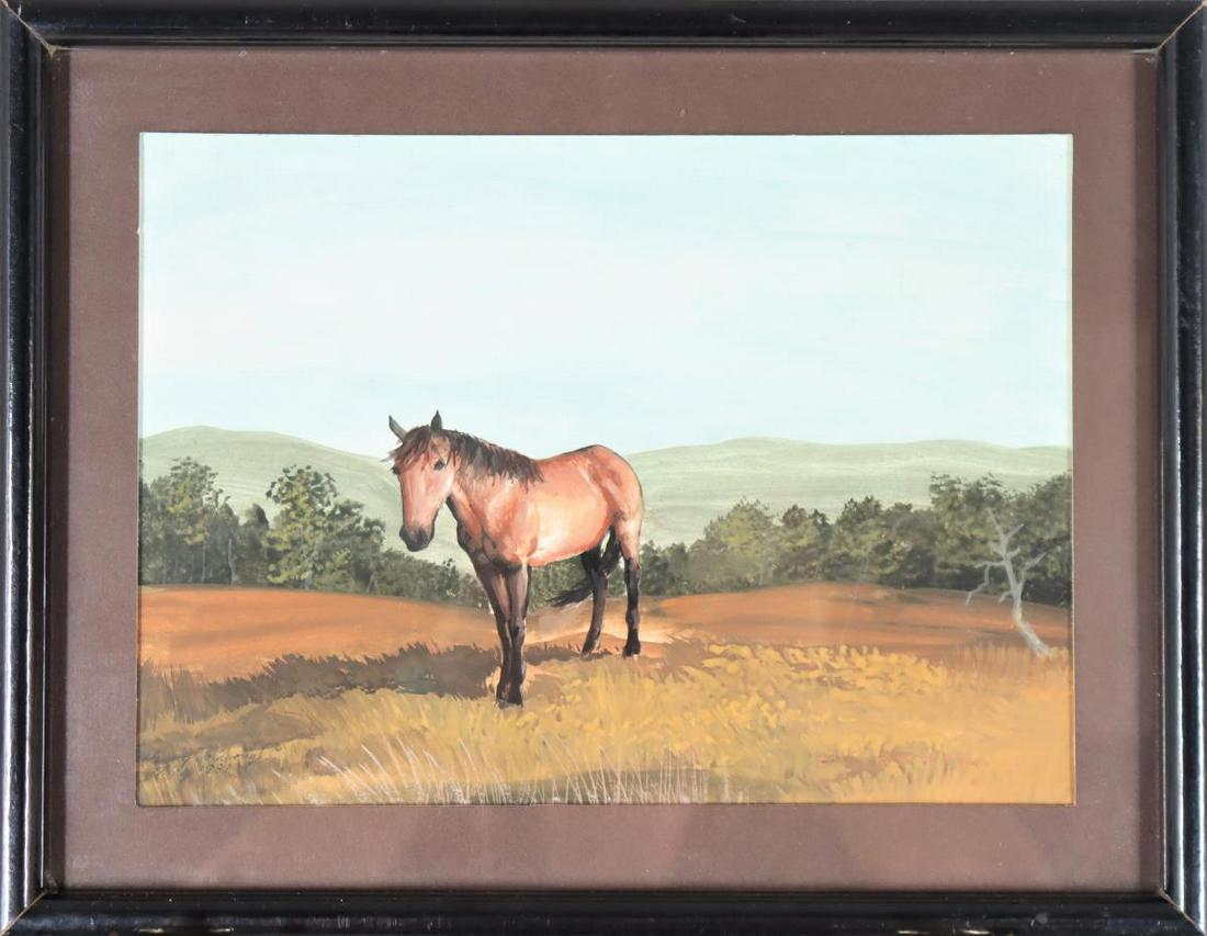 20th C. Signed Painting of a Horse (1 of 4)