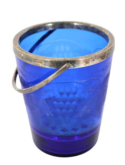 Cobalt Blue & Silver Plate Ice Bucket (1 of 11)