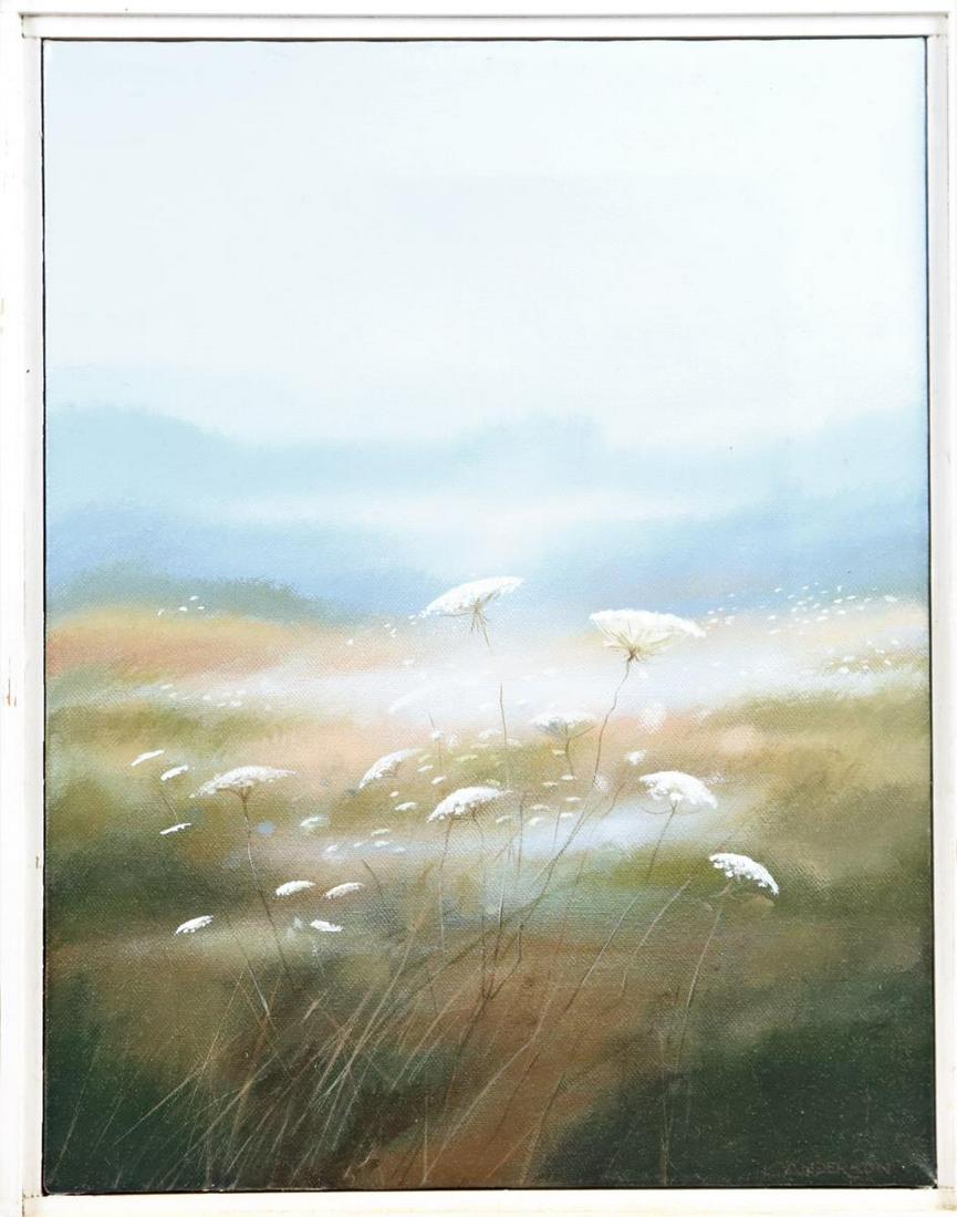 Laura Anderson (Born 1943) Massachusetts: Laura Anderson (Born 1943) MassachusettsTitled " Study Fog and Lace"Overall: 14 x 11 in. Signed lower right and labeled verso.