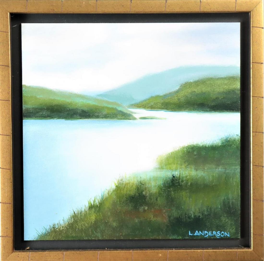 Laura Anderson (Born 1943) Massachusetts,: Laura Anderson Inner Landscape #5Overall: 9 3/4 x 9 3/4 in. Sight: 8 x 8 in.