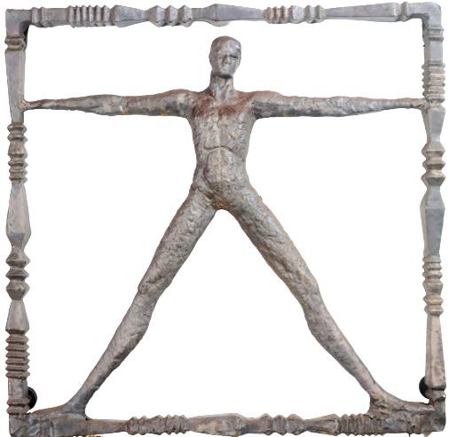 Square Iron Figural Wall Sculpture (1 of 4)