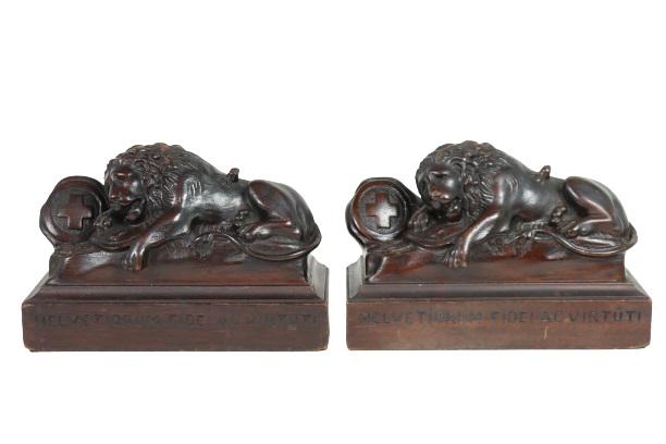 Antique Wood Carved Grand Tour Lion Bookends (1 of 9)