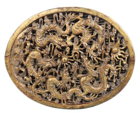Chinese Gilt Wood Temple Carving of Dragons (1 of 6)
