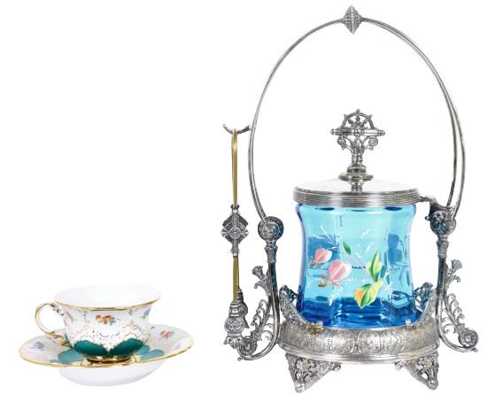 Bohemian Quadruple Pickle Castor & Meissen Cup (1 of 19)