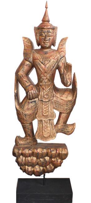 Thai Gilt Wood Dancing Temple Figure (1 of 8)