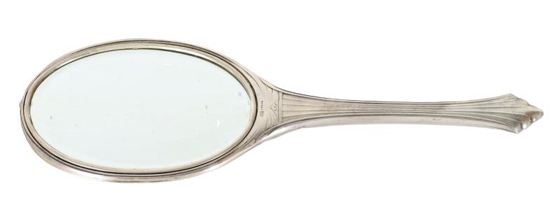 Antique Sterling Silver Oval Hand Mirror (1 of 4)