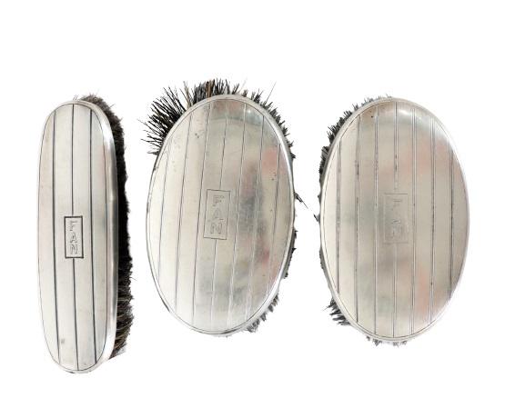 Set of (3) Sterling Silver Handled Brushes (1 of 6)