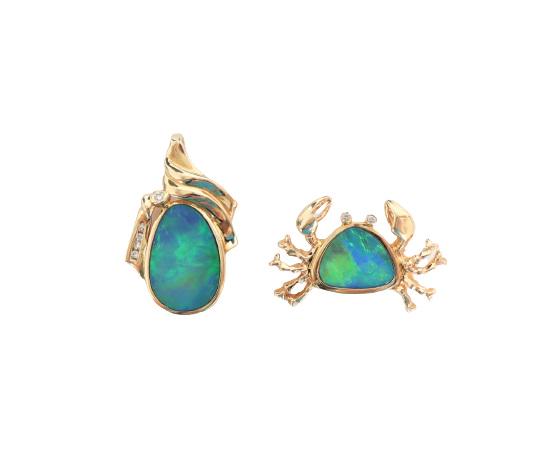(2) Opal/14k Gold Pendant & Brooch 10.7 DWT (1 of 9)
