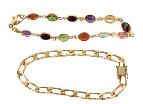 Pair of 14k Yellow Gold Chain Bracelets, 17.5 DWT (1 of 10)