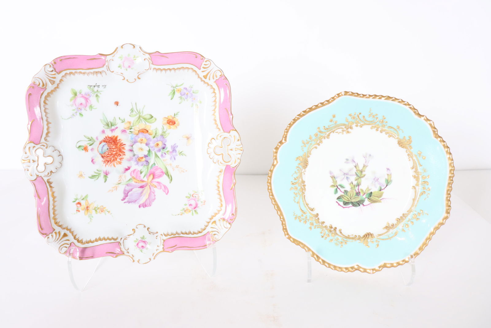 (2) Hand Decorated Porcelain Dishes (1 of 6)
