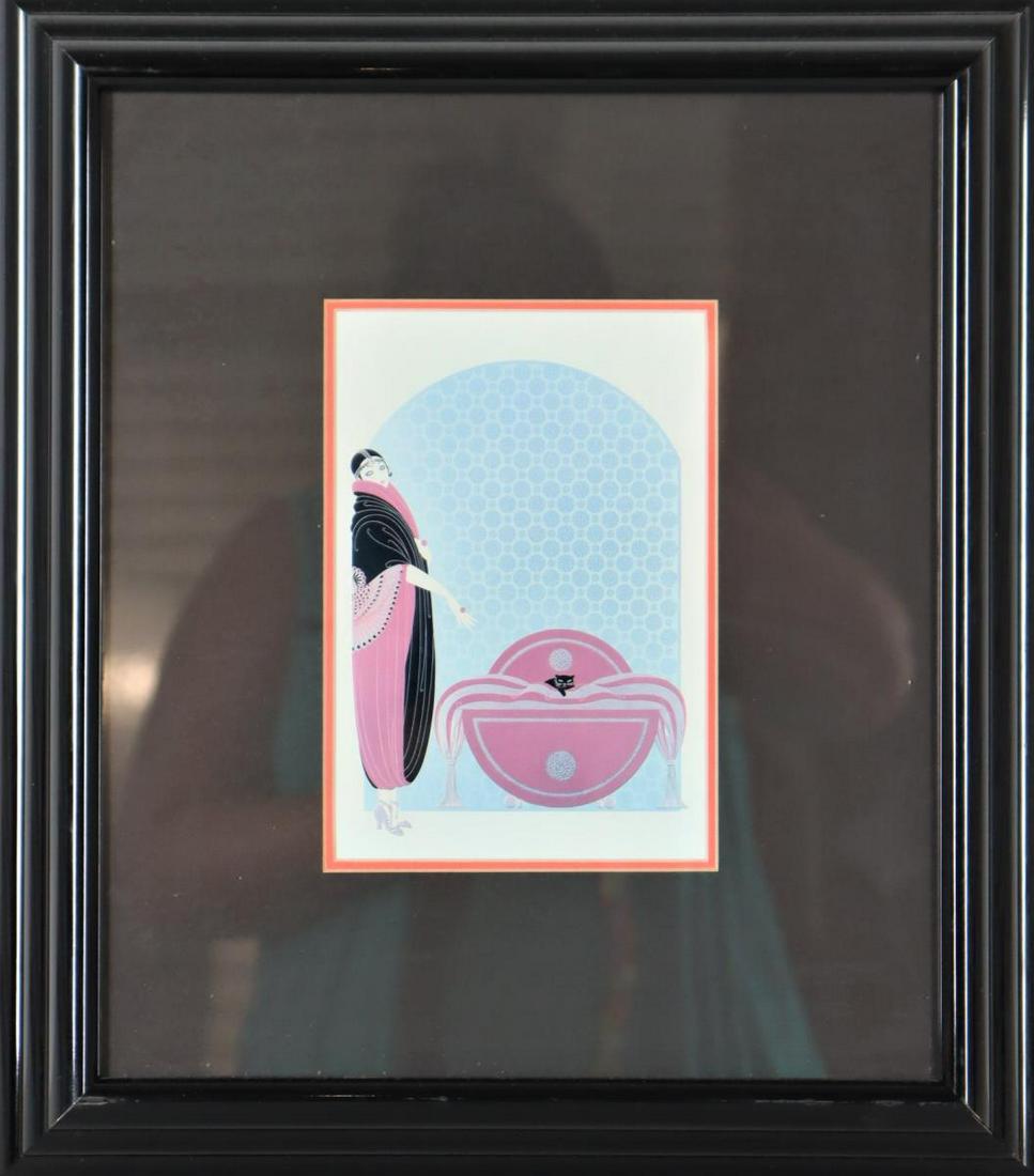 Erte Titled "Emerald Eyes", Print: "Emerald Eyes" print by Erte, C.O.A. verso. Overall size: 16 1/2 x 14 1/2 in.Sight size: 8 x 5 1/2 in.Please note that all sales are final. No refunds will be given under any circumstances.