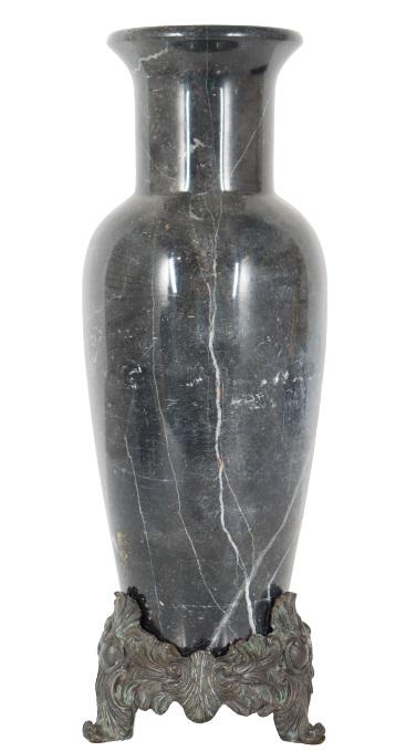 Empire Style Black Marble Vase on Bronze Base (1 of 7)