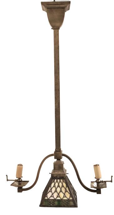 Arts & Crafts Stained Glass Ceiling Fixture (1 of 8)