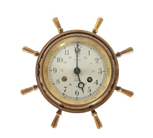 Salem & Co. Brass Wheel Clock (1 of 8)