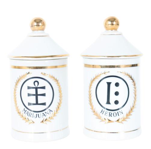 Pair of Japanese Lidded Porcelain Containers (1 of 6)