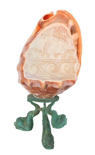 Italian Antique Cameo Carved Conch Lamp (1 of 8)