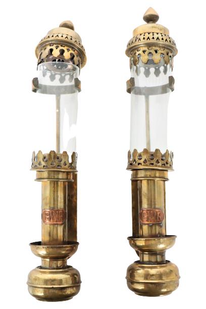 Pair of GWR Brass Coaching Lamps (1 of 10)