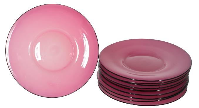 (7) Steuben Rose du Barry Plates (1 of 5)