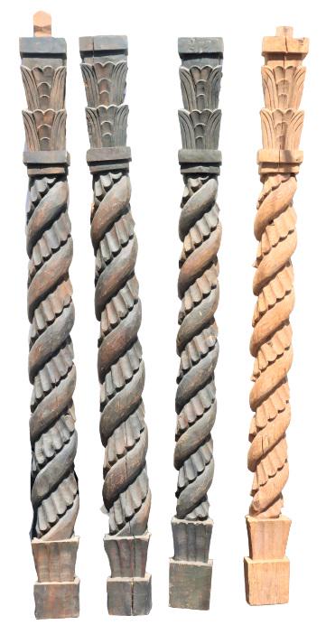 (4) Large Hand-Carved Architectural Columns (1 of 7)