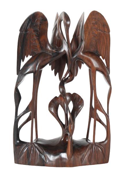 Intricate Carving of Winged Cranes (1 of 8)