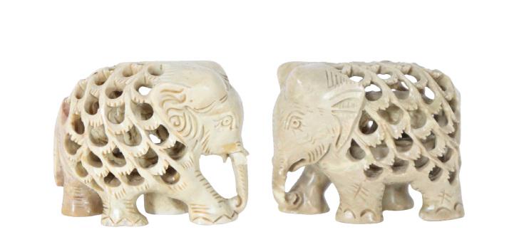 Pair of Indian Elephant Stone Carvings (1 of 11)