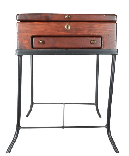 Vintage Georgian Style Pine Box on Iron Stand (1 of 10)