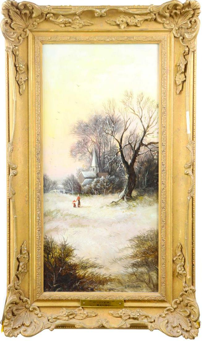 L. Benson (Early 20th c.) Amer, "Winter" Oil/B (1 of 8)