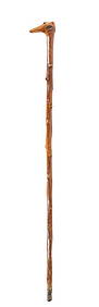 Carved Wood Dog Head Folk Art Cane (1 of 9)