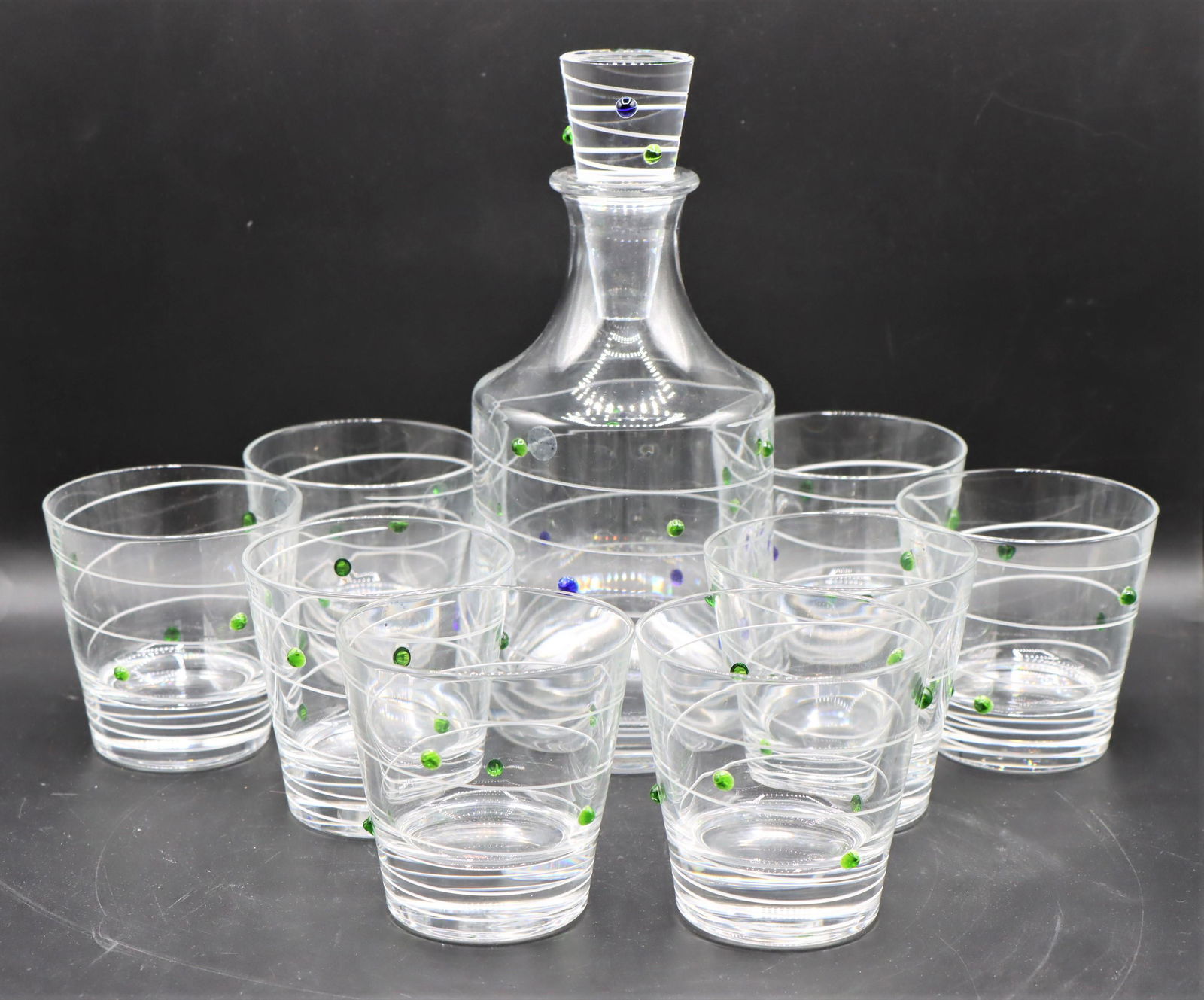 Salviati Italian Glass Decanter w (8) Glasses (1 of 12)