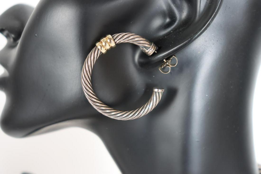 David Yurman Gold & Sterling Hoop Earrings (1 of 2)