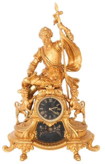 Large Antique French Gilt Metal Mantel Clock (1 of 16)