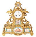 Important French 19th C Gilt Bronze Mantle Clock