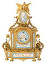 Antique French Gilt Ormulu & Sevres Mantle Clock