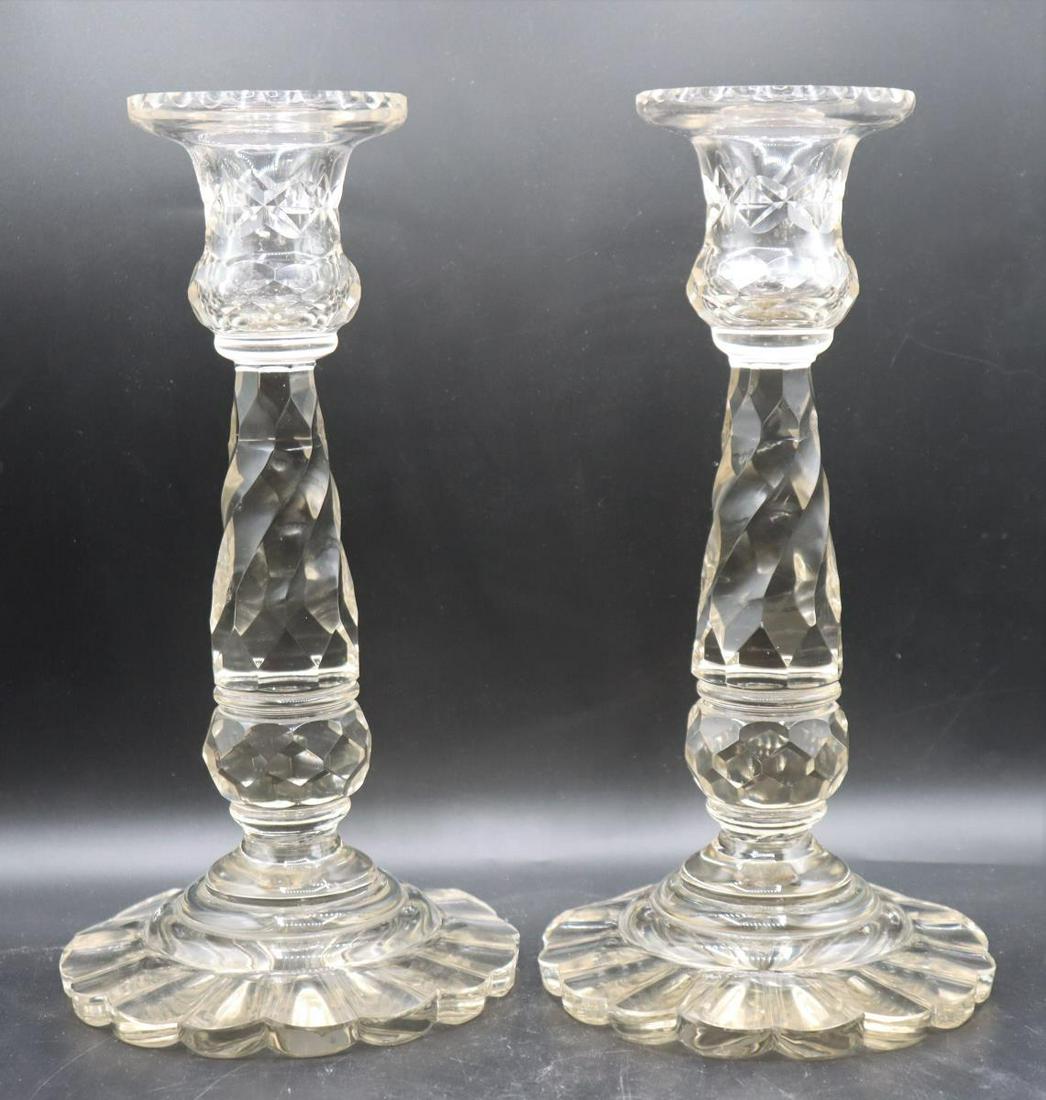 Pair of Cut Crystal Candlesticks (1 of 4)