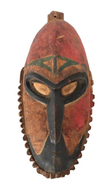 Papua New Guinea Carved Polychrome Mask (1 of 8)