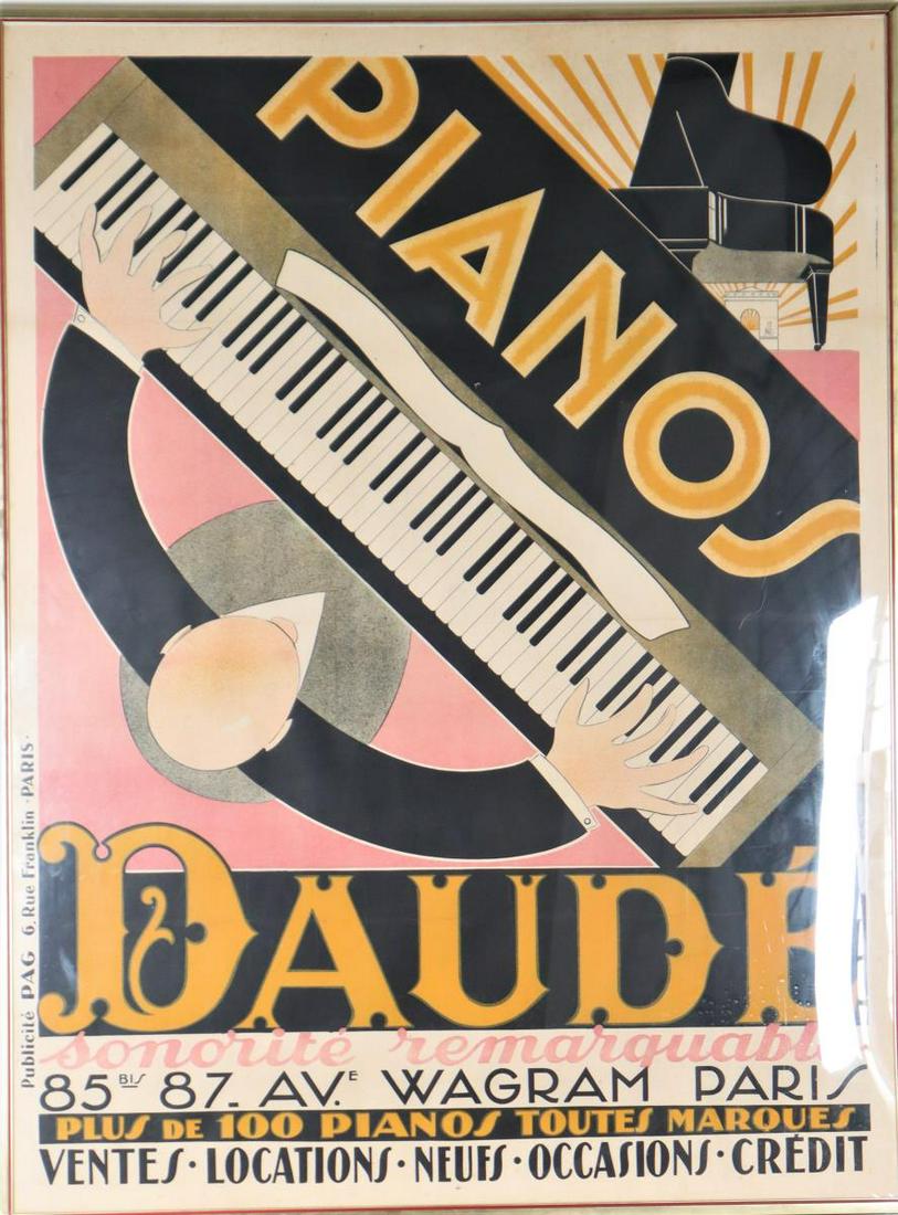 Andre Daude, Art Deco "Pianos Daude" - Poster (1 of 4)