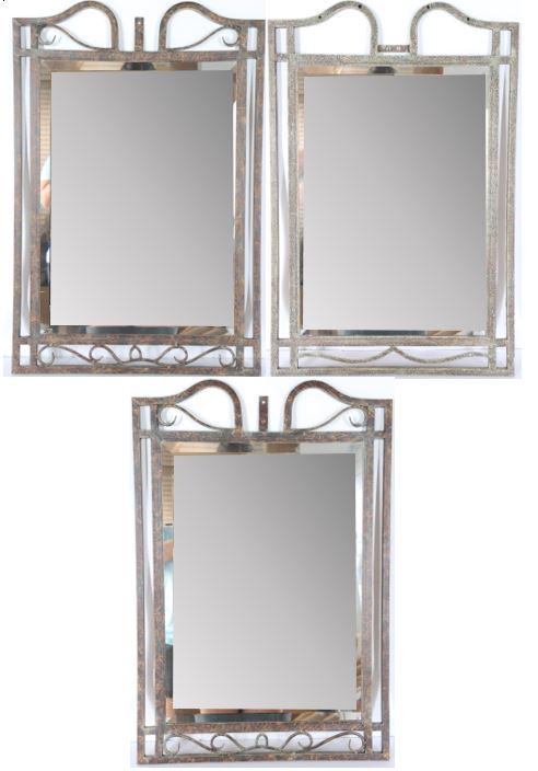 Set of (3) Vintage Framed Beveled Mirrors (1 of 8)