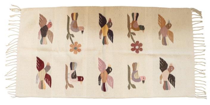 Finely Woven Oaxaca Figural Bird Rug (1 of 6)