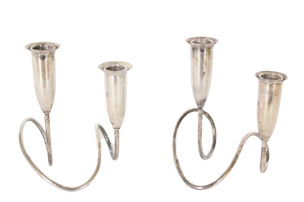 (2) Napier Silver Plate Modernist Candlesticks (1 of 7)