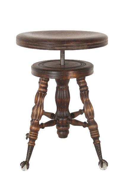 Antique Piano Stool w Claw Glass Ball Feet (1 of 7)