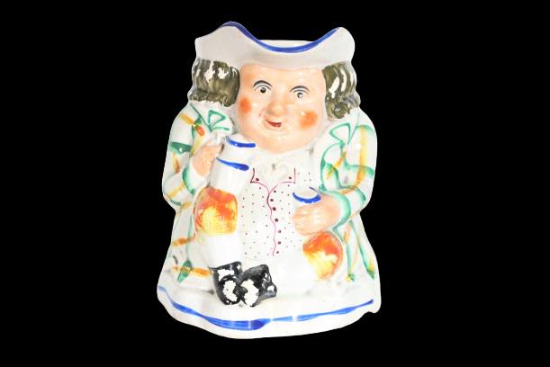 19th C Staffordshire Squat Figure Jug (1 of 8)