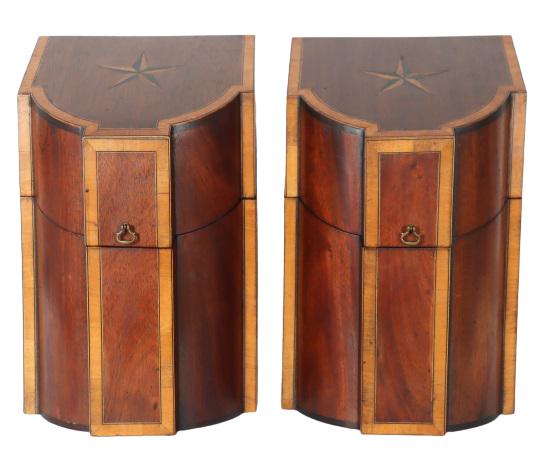 Pair of Federal Period Inlaid Mahogany Knife Boxes (1 of 12)